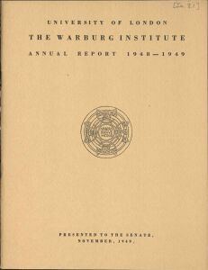 Warburg Institute annual report: 1948/49, The 