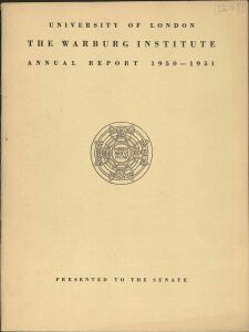 Warburg Institute annual report: 1950/51, The 