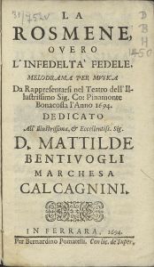 Rosmene, overo, L'infedeltà fedele , La 