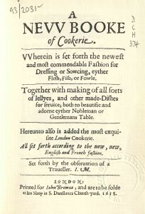 New booke of cookerie , A 