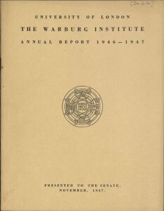 Warburg Institute annual report: 1946/47, The 