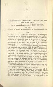 Unpublished astronomical treatise by the Irish Monk Dicuil , An 