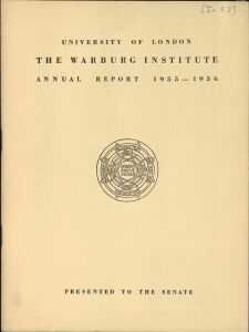 Warburg Institute annual report: 1955/56, The 