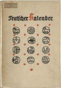 (Teutscher Kalender) Begin. [fol. 1 recto:] In disem teütschen kalender, vindet man gar hübsch nach, einander die zwelff zeychen, unnd die zwelf planeten wie, yegklicher regieren sol Dar, nach vindet die guldin, zal und wie man den suntag, lichen bůchstaben sůchen sol, und zů wolscher adern man, sol lassen 