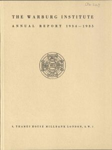 Warburg Institute annual report: 1934/35, The 