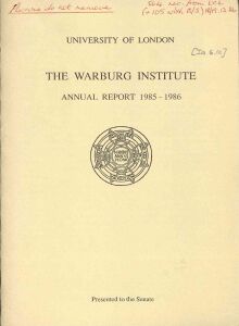 Warburg Institute annual report: 1985/86, The 