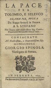 Pace fra Tolomeo, e Selevco , La 